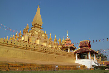 buddhist temple (Pha That Luang) in vientiane in laos