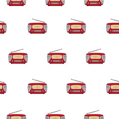 Seamless vector pattern. Radio icon. Isolated on white background. Vector graphics.