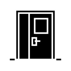 metallic door glyph icon vector. metallic door sign. isolated contour symbol black illustration
