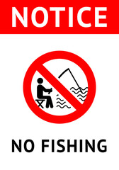 Label No fishing, vector illustration for print