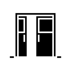 sliding double door glyph icon vector. sliding double door sign. isolated contour symbol black illustration