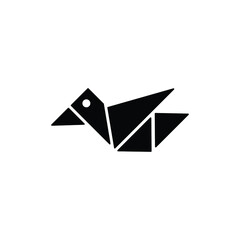 Paper bird icon vector, simple sign and symbol