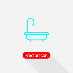 Fototapeta premium Bath Icon, Bathroom Sign Vector Illustration Eps10