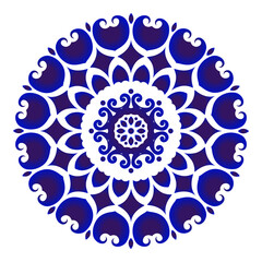 blue and white flower pottery