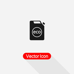 Bio Fuel Canister Icon, Canister Icon, Container and Jerrican, Jug, Gas Symbol Vector Illustration Eps10