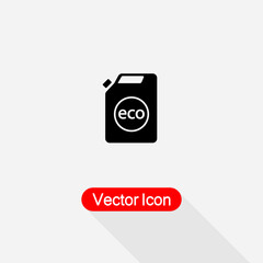 Bio Fuel Canister Icon, Canister Icon, Container and Jerrican, Jug, Gas Symbol Vector Illustration Eps10
