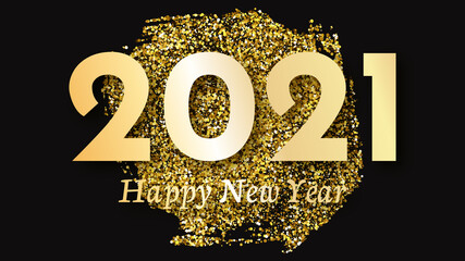 2021 Happy New Year gold background