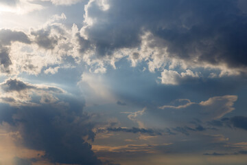 beautiful evening sky with clouds at sunset