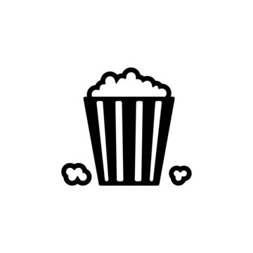 Popcorn icon vector, simple sign and symbol