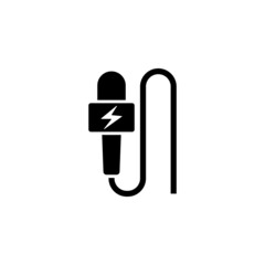 Microphone icon vector, simple sign and symbol