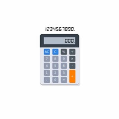 Calculator and Digital number Shadow icon vector isolated.