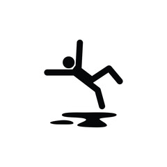 Slippery floor icon vector, simple sign and symbol