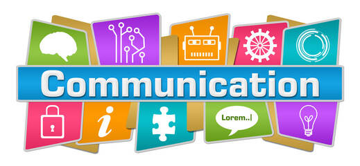 Communication Colorful Squares Technology Top Bottom 