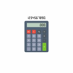 Calculator and Digital number White Background icon vector isolated.