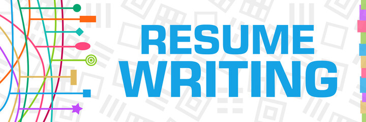 Resume Writing Colorful Left Curves Symbols 