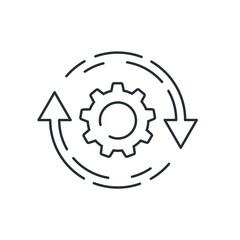 Arrow rotation and technology. Flat vector linear icon isolated on white background.