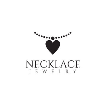 Necklace jewelry logo design template