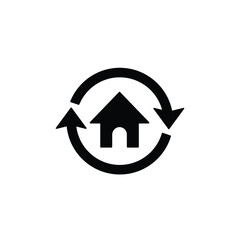 House changing icon vector, simple sign and symbol