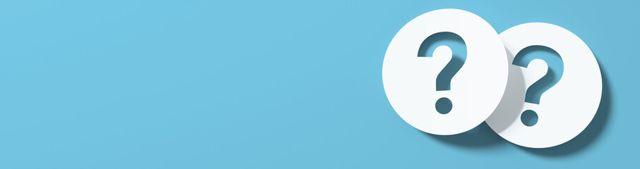 Question mark in front of a red color wall background. Business support concept - 3D Rendering.