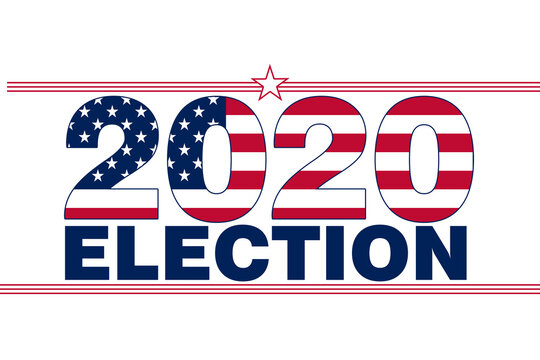 2020 Election Text And American Flag Overlay With Stars And Stripes