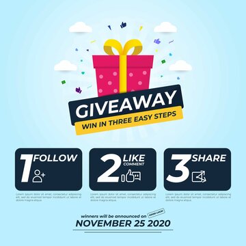 Giveaway For Social Media Post With 3 Steps To Win