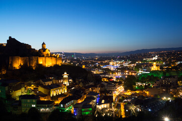 Fototapeta premium View from Lookout Point onto Tbilisi during Sunset, Georgia