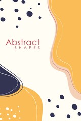 Fashion stylish templates with organic abstract shapes and line in nude pastel colors. Neutral beige, terracotta background in boho style. Burnt orange contemporary collage. Vector Illustration