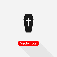 Coffin Icon, Halloween Coffin Icon Vector Illustration Eps10