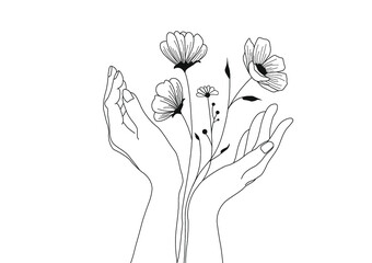 hand drawing flower