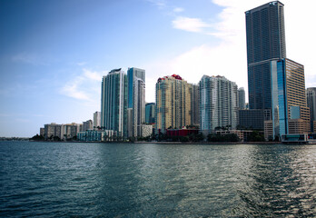 Obraz premium Contrast look of high rises in Brickell Miami, Florida