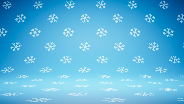 Empty Blank Blue Snowflakes Pattern Studio Background