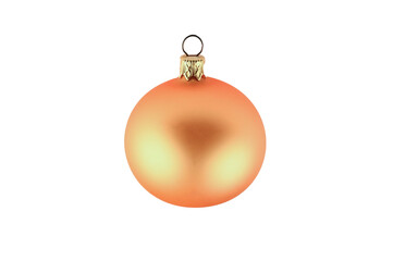 yellow retro christmas ball on isolated background