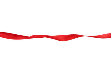 Obraz na płótnie Canvas straight red ribbon separates white background