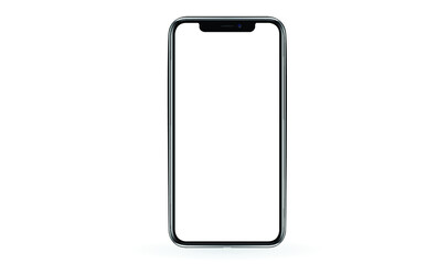 Black smartphone with blank screen isolated on white background. Call phone Mockup to showcasing mobile web-site design or screenshots your applications. Vector illustration
