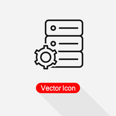 Settings Icon,Computer Server And Gear Icon Vector Illustration Eps10