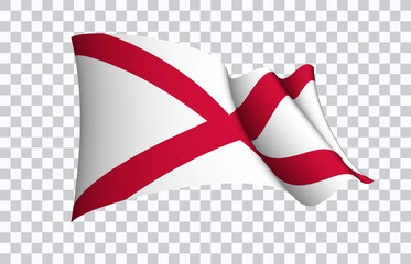 Fototapeta premium Ireland flag state symbol isolated on background national banner. Greeting card National Independence Day United Kingdom.Illustration banner with realistic flag of Saint Patrick's cross or the Saltire