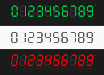 Calculator digital numbers. Digital numbers set. Vector illustration