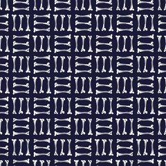 Vector white black bones dark seamless pattern