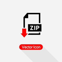 Download ZIP File Icon Vector Illustration Eps10
