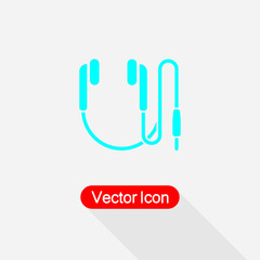 Earphones With Connector Icon Vector Illustration Eps10