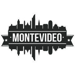 Fototapeta premium Montevideo Uruguay, Skyline Silhouette Design City Vector Art Stencil.