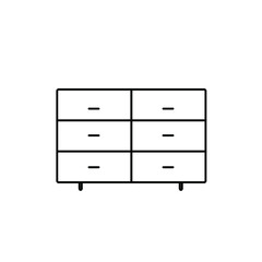 Chest of drawer hand drawn outline doodle icon. Chest of drawer with shelves for clothing vector illustration for print, web, mobile and infographics 