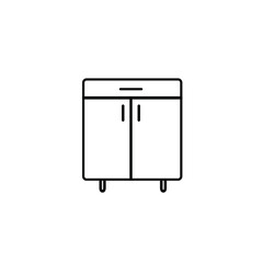 Line icon of Bedside table or storage cabinet. Simple vector illustration for print, web, mobile and infographics isolated on white background.