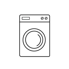 Washer icon. Appliance vector icon. Washer icon vector. Washer thin line design. Vector image.