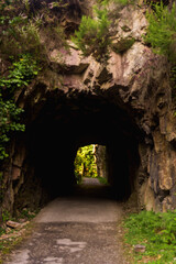 tunnel way in nature asturias spain