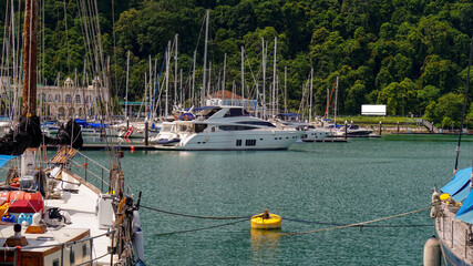 Telaga Harbour Marina with Yacht ,Marina for regional sightseeing & island transfer boats,...