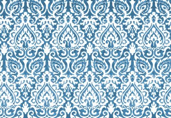 Geometric natural watercolor damask texture pattern 
