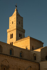 Cathedral of Matera, Italy at sunset 