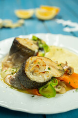 Sea bass with vegetables