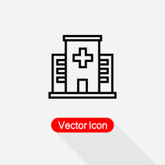 Hospital Icon, Hospital Building Icon Vector Illustration Eps10